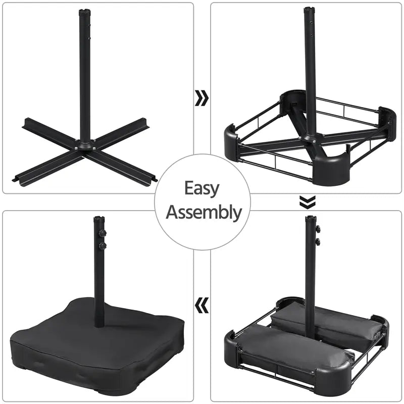 【On Sale】 15ft Heavy Duty Canopy Double Layer Cloth Patio Umbrella with 12 Ribs Hand Crank for Easy Opening 2 Sandbags Outdoor Design for Garden Pool and Lawn