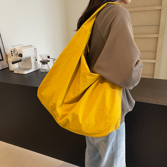 Women's Solid Color Textured Draped Tote Bag, Back To School, Large Capacity Shoulder Bag for Work & Daily Used, Casual Trendy Versatile High-quality Daily Commuting Bag