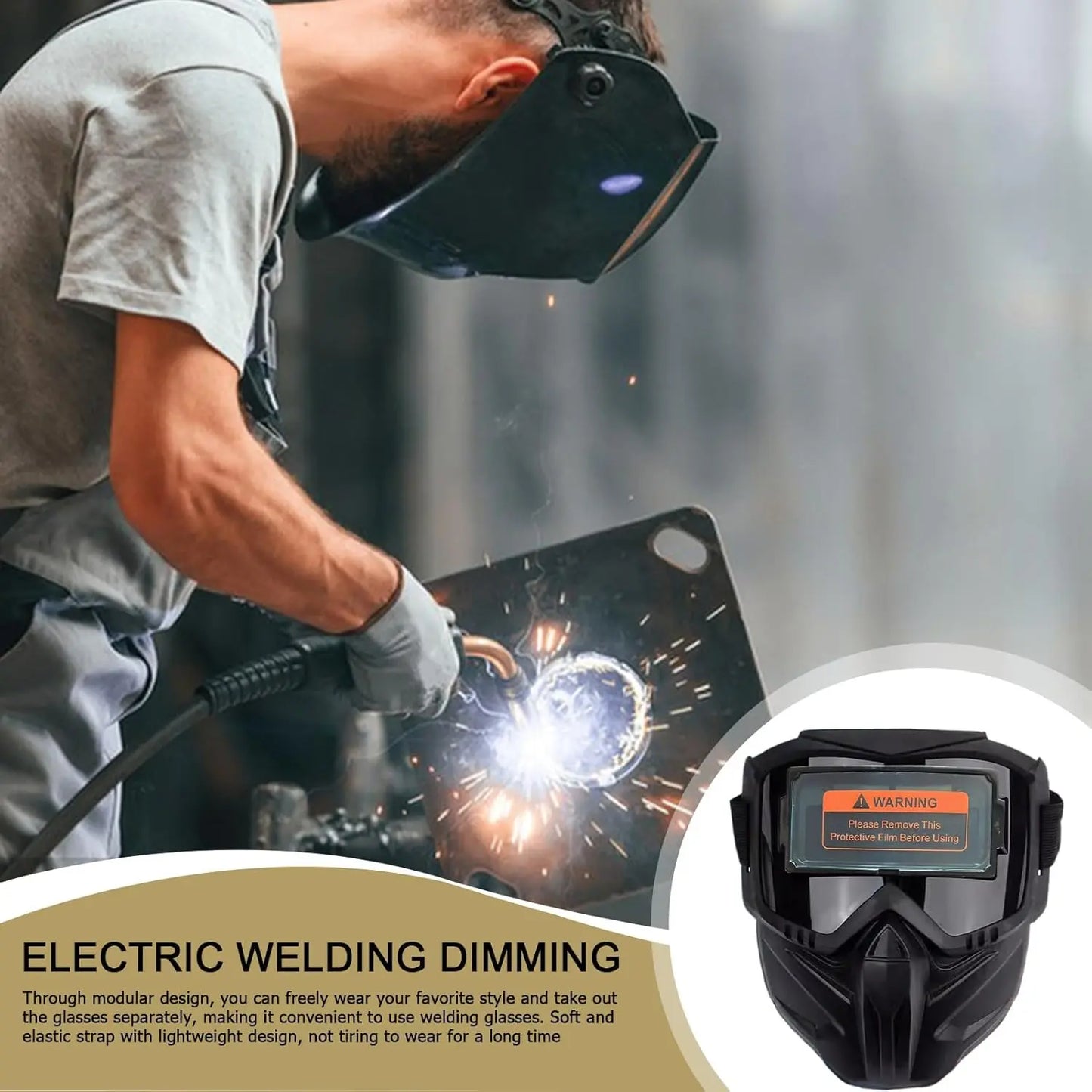 Welding Face Auto Darkening, Anti Fog Lightweight Headgear Face Shield, Protective Face Shield for TIG MIG Plasma Cutting Grinding – Eye Protection Welding Helmet for Professionals & Beginners, Durable Comfortable Full Face Safety Gear for Workshop Use image 6