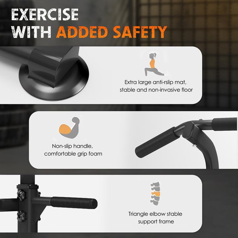 Pull Up Bar 32.3' H-Shaped Base Height Adjustable 330lbs Multi-Level Suction Cups 10 Levels for Home Fitness Use Whole Body Workout Exercise Equipment