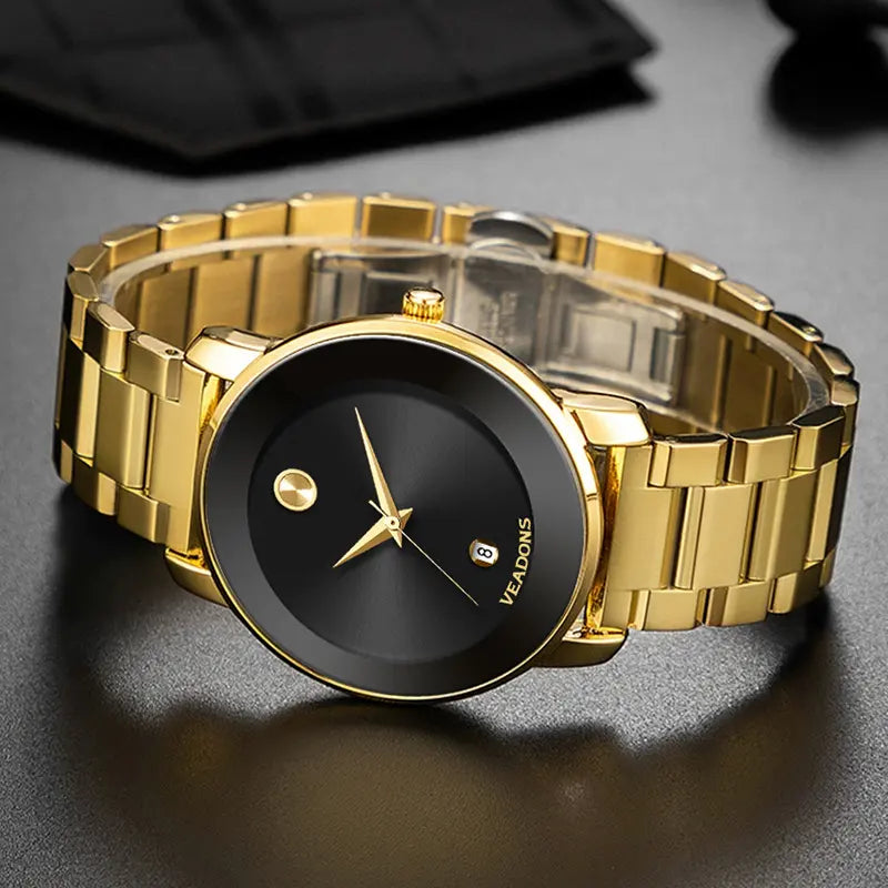 VEADONS Luxury Gold Watch for Men - Automatic Movement Sapphire Crystal Waterproof Dress Watch Business Casual Minimalist Design Stainless Steel Case image 9