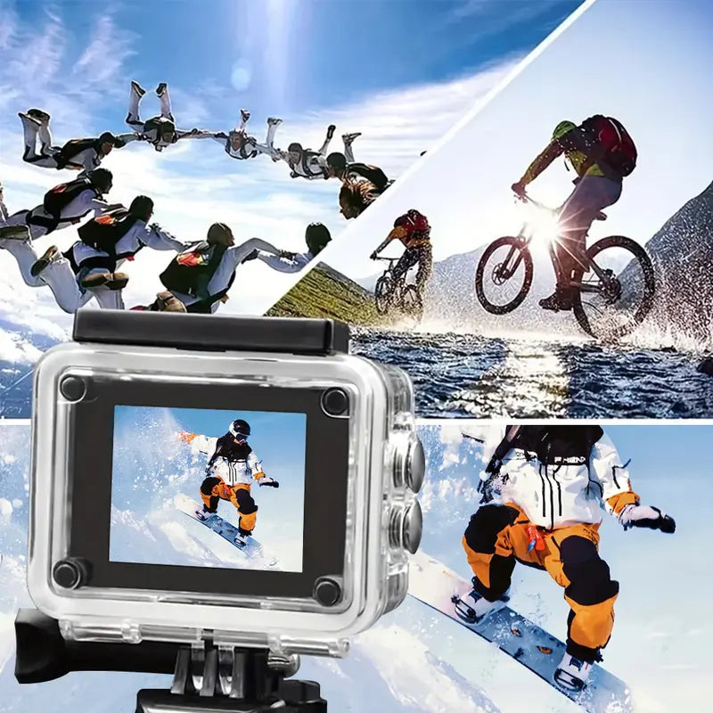 Wireless Action Camera with Ultra HD Video,12MP Photos, HDR, Daily Streaming,Stabilization,Vlogging Camera,Good Choice for Outdoorfun and Gift-giving