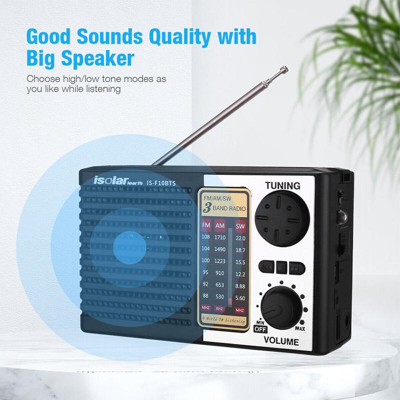Portable Solar Emergency Radio MP3 Player High-Quality Digital Sound, FM/AM & Shortwave Reception, Rechargeable, Ultra-Portable Design
