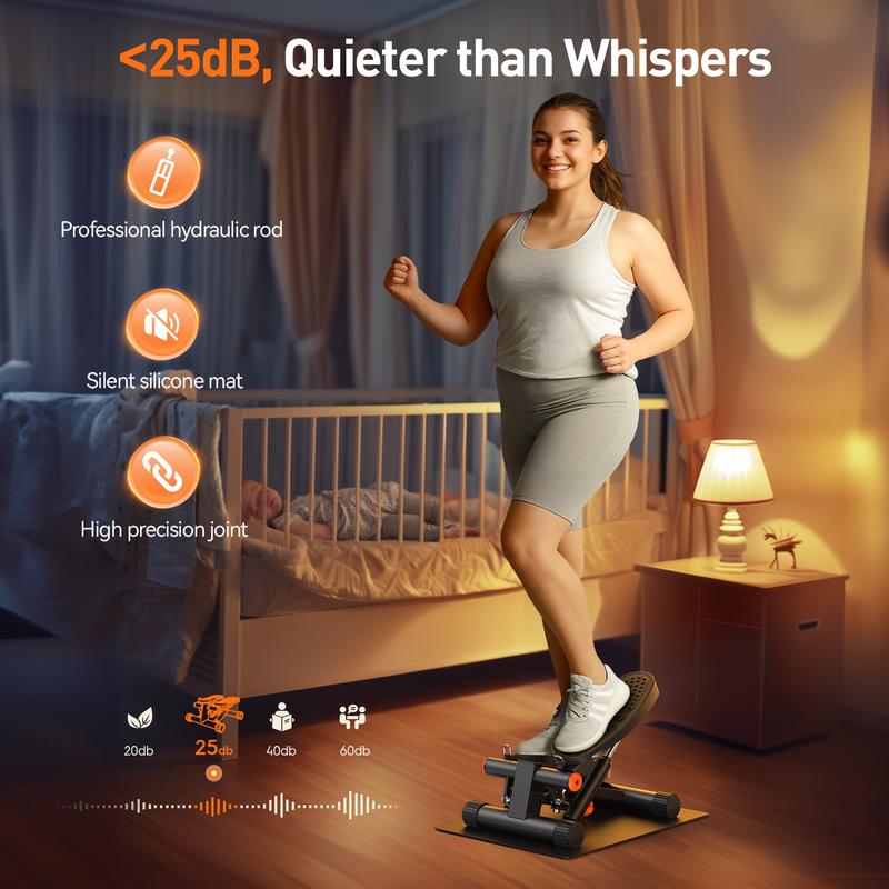 Niceday Stair Stepper for Exercise,Compact Hydraulic Stepper for Effective Cardio & Leg Workouts, Home Gym & Office Use, LCD Monitor, 300LB Weight Limit