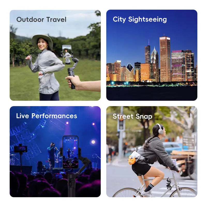 In Stock Handheld 3 Axis Anti-shake Shooting Stand (1 Count), Rotating Automatic Face Tracking Stabilizer for Live Video, Phone Accessories, Content Creator Tools, Travel Gadgets