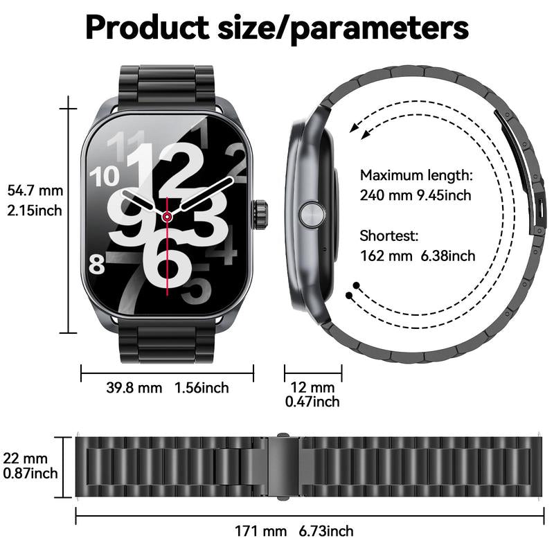 Smartwatches for Men (Answer/Make Calls), Sports Modes with Fitness Tracker Watch, Life Waterproof Activity Tracker, Smartwatch for Android iOS, Multifunctional Smartwatch