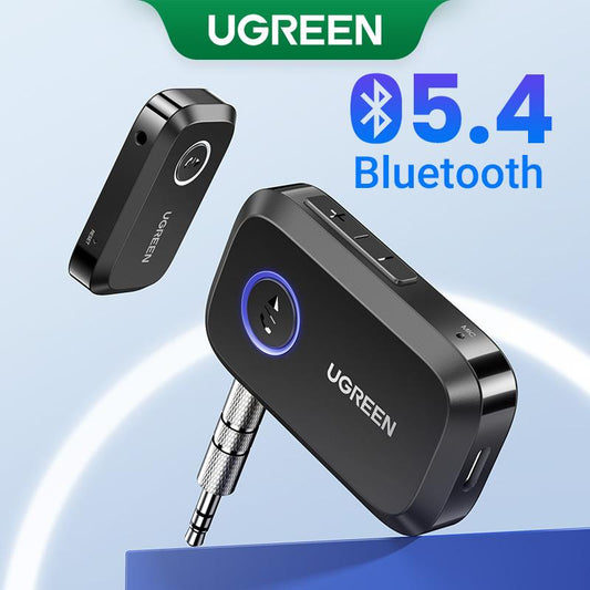 UGREEN 5.4 Aux Bluetooth Adapter for Car, Wireless FM Transmitter, 3.5mm aux Audio Receiver for Home Stereo/Wired Speaker, 15H Battery Life Car Accessories, Bluetoothtransmitter, Automotive,Labor Day Sale