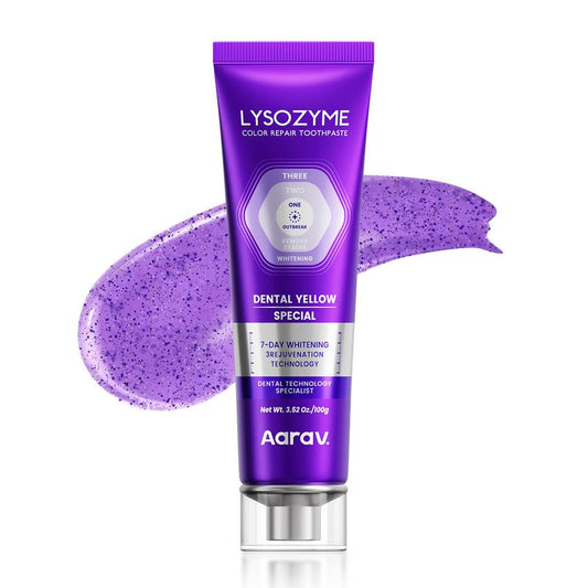 Buy 1 bottle and get 5 bottles free. Lysozyme Enzyme-Activated Purple Whitening Toothpaste. This toothpaste can immediately remove stains and restore teeth to a bright and shiny state, as well as freshen breath.