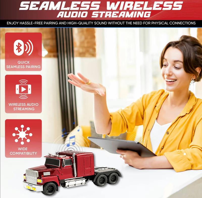 WSTER WS-570 Big Truck Model Bluetooth Speaker, Support USB, TF Card, AUX and FM Stereo, TWS Speaker. Suitable for indoor and outdoor, party, Father's Day, Gift Recommendations for Christmas TikTokShopBlackFriday