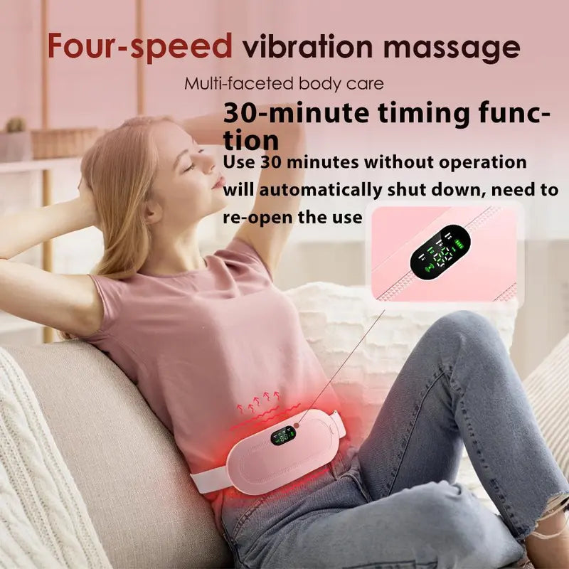 Menstrual Heating Pad Smart Uterus Warmer Belt, Cordless Heating Pad, Adjustable Heating Temperature, Electric Waist Belt, Durable Material Waist Vibrating Abdominal Massager