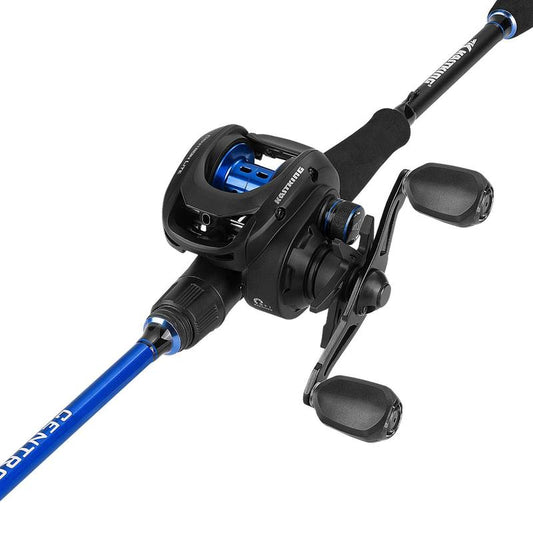 Fishing Rod and Reel Combo, Baitcasting Combos, IM6 Graphite 2Pc Blanks, Stainless Steel Guides with Ceramic Rings, Contoured EVA Handles & Fighting Butt