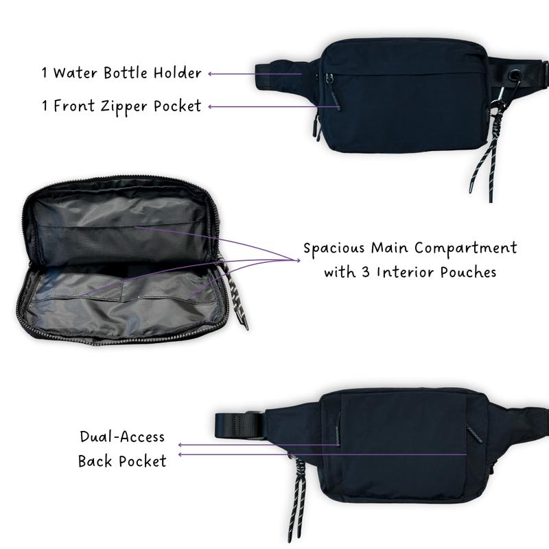 New All In One Iris Crossbody Bag 2.0 (#1150) Water Bottle Holder, Adjustable Strap - By Iris & Rainbow