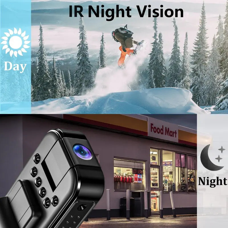 Wireless Vlog Body Camera, Wearable Body Cam with Night-Vision & 180° Rotation Lens, Portable Sport DV Camcorder for Outdoor Sport Skiing Cycling Hiking
