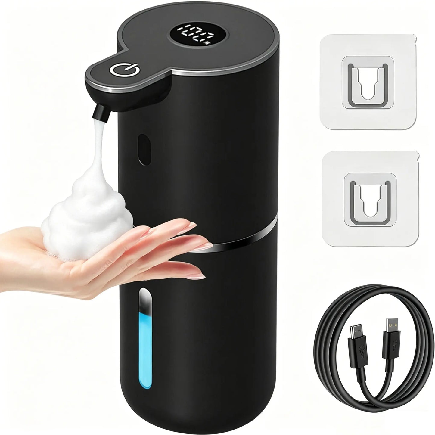 Automatic Liquid Soap Dispenser – Touchless Hand Soap or Dish Soap Dispenser, 6 Adjustable Levels, 360ml, IR Sensor & Display, Wall-Mount or Tabletop Use for Bathroom Kitchen – Ideal Gift for Home image 10