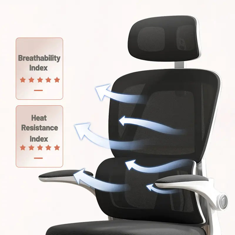 【Back To School】 Ergonomic Office Chair Comfort Home Desk Chair Adjustable High Back Mesh Chair Lumbar Support Computer Chair with Flip-up Arms for Gaming office chair