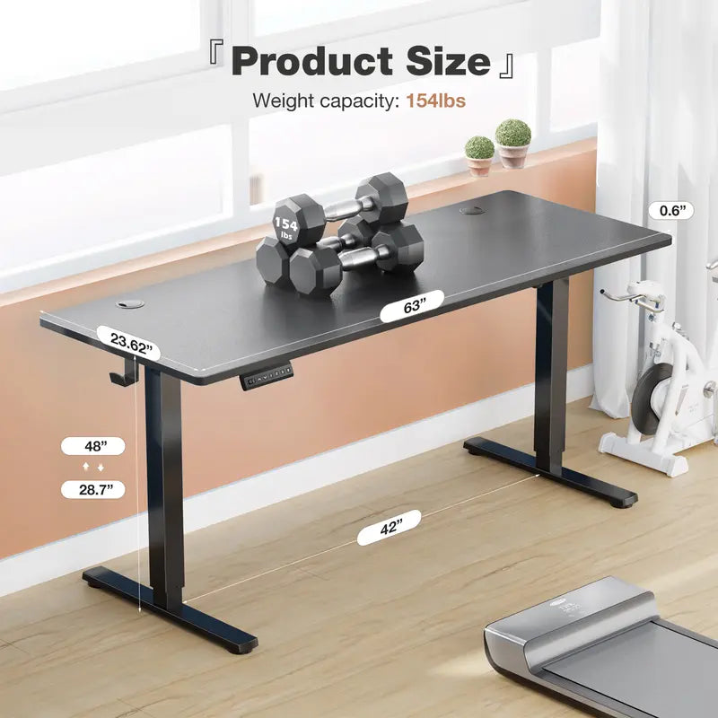 Sweet Furniture Electric Height Adjustable Standing Desk ,Modern Adjust table Sit to Stand Desk Computer Ergonomic Computer Workstation Gifts