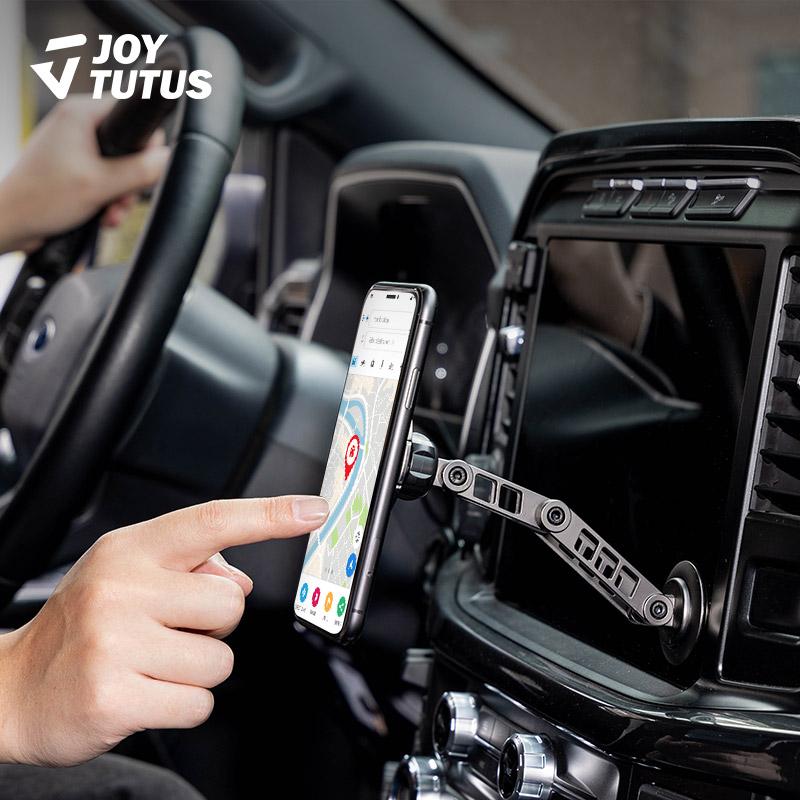 Joytutus Car Phone Holder Magnetic Alloy Rotating Folding Magsafe Phone Mount for Easy Navigation and Calls Automotive Electronics Accessories Aesthetic Compact Durable Installation Portable Space Stand Foldable Cellphone Smartphone Space Stand