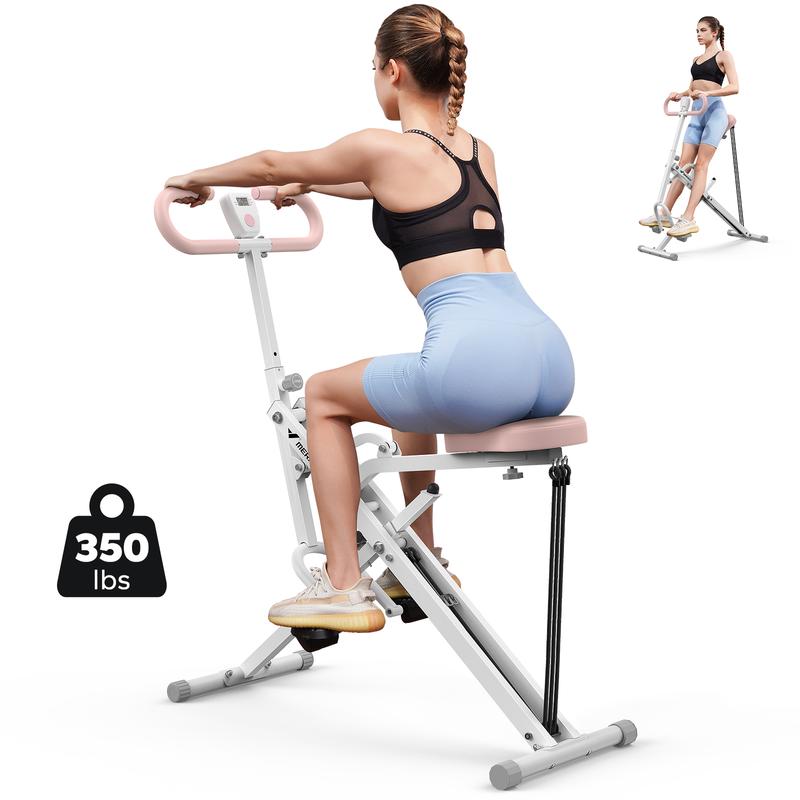 Squat Machine Glutes Workout Adjustable Resistance Foldable Exercise Equipment Leg Exercise Machine with 350lbs Weight Capacity, Rowing Machine