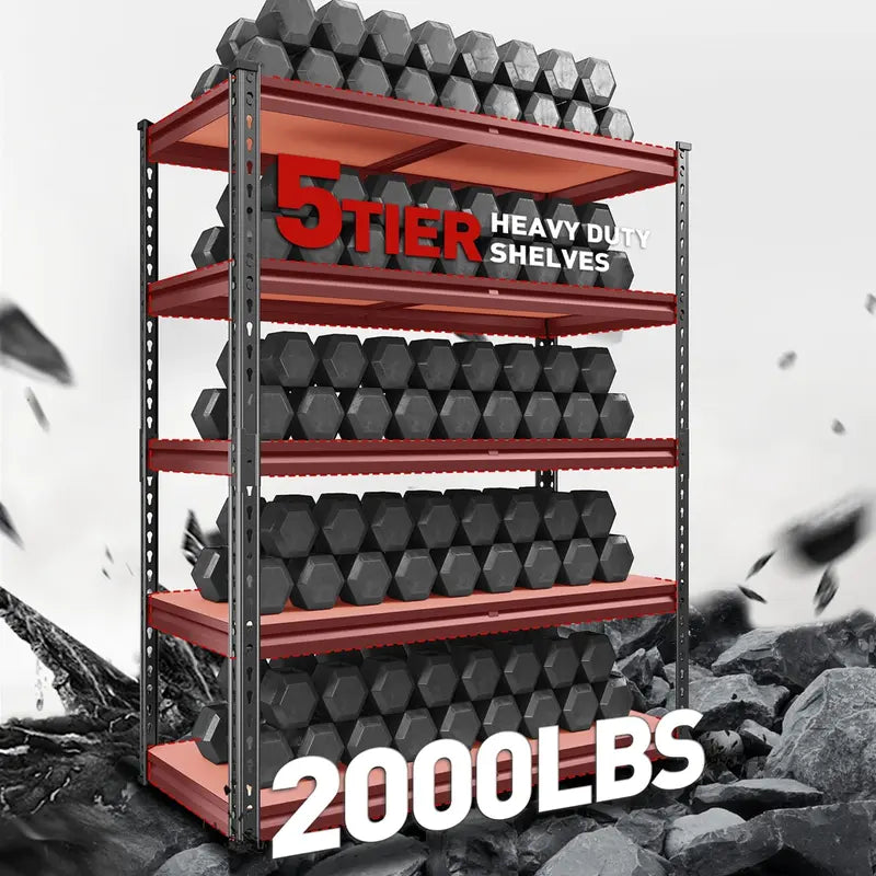 2025new Garage Shelves Classic 5-Tier Metal Storage Shelving Unit Height Adjustable Versatile Utility Rack Shelf for Craft Warehouse Pantry Kitchen Organiser