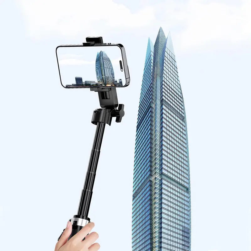 2025 New 4-in-1 Multifunctional mini Selfie Stick with 360° Rotation Compact Stylish Wireless Bluetooth Control Magnetic Phone Holder for Selfies Video Recording Vlogging Compatible with Most Phones - Stabilizer Camera,Maxinum extend to 68cm