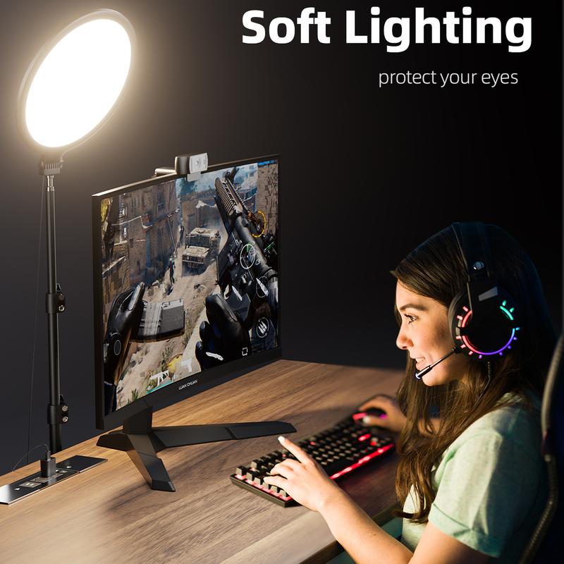 10.5" Ring Light with 69" Tripod Stand and Phone Holder Kit, Full-Screen Zoom Lighting for Video Recording, Makeup, Live Stream, Dimmable LED Selfie Ring Light Tripod for with Remote