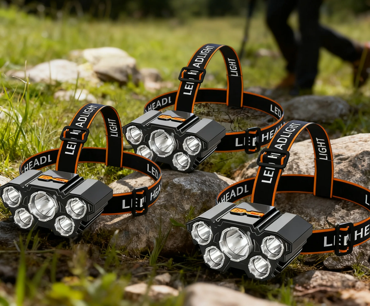 2 Pack Rechargable Headlamp, Led Head Lamp with 3 Modes, Waterproof Head Lights For Forehead, Hard Hat Light, Adjustable Head Flashlight For Adults, Bright Coast Headlamp for Outdoor Camping, Hiking, Running