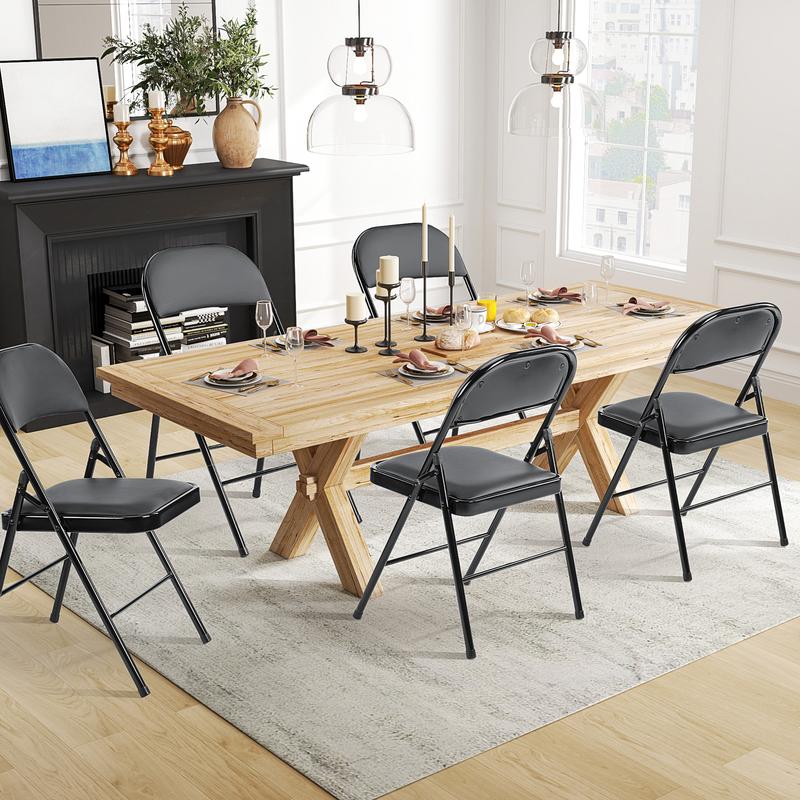 Folding versatile seating with Leather Padding - Sturdy Metal Frame, Foldable and Easy to Store for Indoor and Outdoor Use at Office