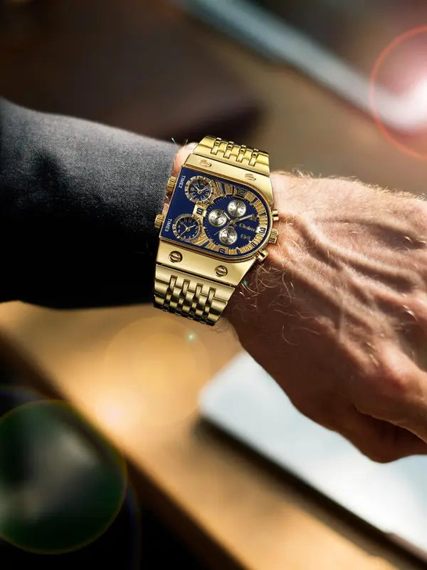 Men's Business Fashion Luminous Quartz Watch, Fashion Watch for Party, Daily Decor, Trendy All-match & Exquisite Watch for Birthday Gift with Box