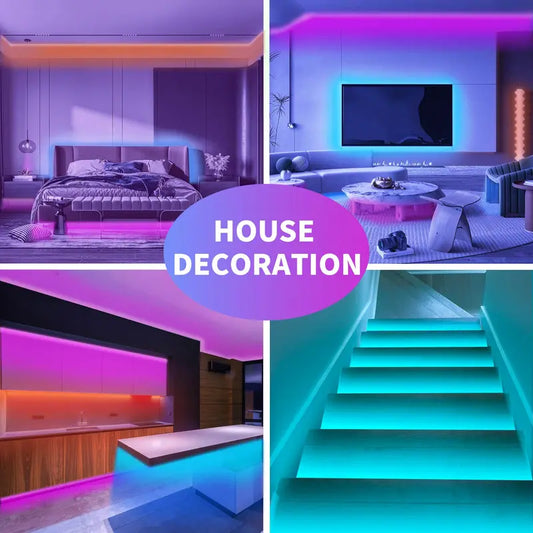 100FT Led Strip Lights RGB Music Sync for Bedroom ,Bluetooth Led Lights with Smart App and Remote Control Indoor Lighting, more choice 100ft for room party decor