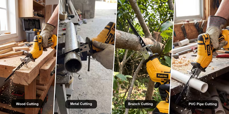 21V Cordless Reciprocating Saw Kit with Battery & Charger, Makita Interface Handheld Electric Sabre Saw, Portable Cutter for Tree Pruning, Garden Work & Home Renovation, Cut Wood, Metal, PVC Pipe