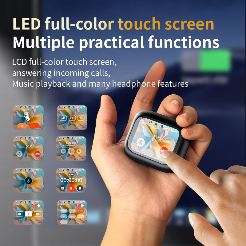 Most Recommended (Clear & Feature-Packed): LX10 Translating Earbuds with Color Touch Screen – Noise Cancelling, Wireless Bluetooth for Call, Office & Sport