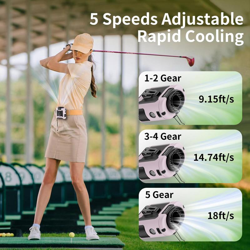 Fan 10000mAh Power Bank, Portable Waist Fan Clip-on Wearable Belt Personal Fan, Rechargeable Battery Operated With Flashlight Hands-Free 40HCooling, USB Cooling Fan For Outdoor