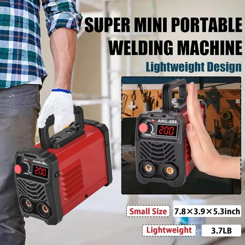 Rods Stick Welder, Super MINI Portable Welding Machine, IGBT Inverter Welder Machine British standard 220V with Hot Start Arc Force Anti-Stick, for 1/16"-1/8" Rod ARC Welder, 2 Chip Hammers (Red) Tool Industrial