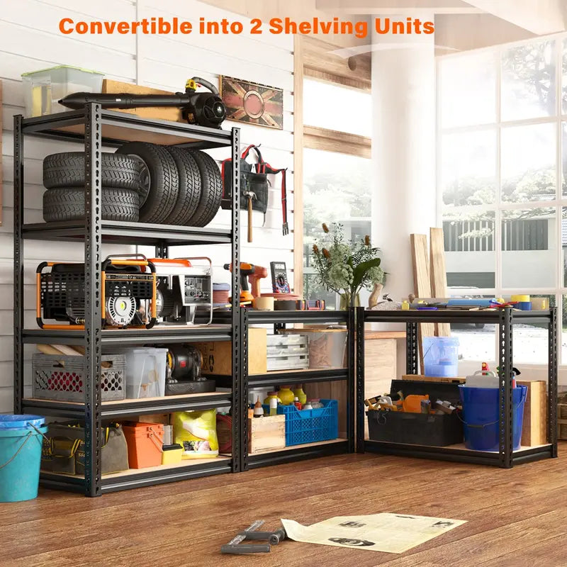 2025new Garage Shelves Classic 5-Tier Metal Storage Shelving Unit Height Adjustable Versatile Utility Rack Shelf for Craft Warehouse Pantry Kitchen Organiser