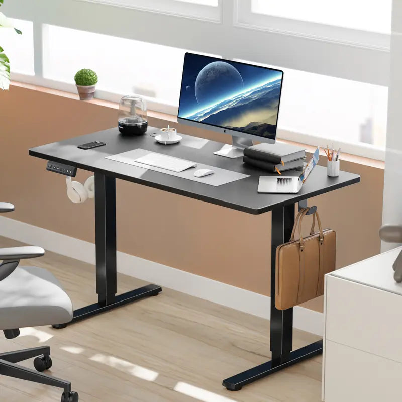 Sweet Furniture Electric Height Adjustable Standing Desk ,Modern Adjust table Sit to Stand Desk Computer Ergonomic Computer Workstation Gifts