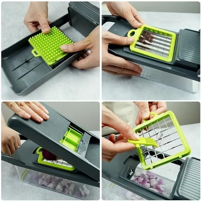 Adjustable Vegetable Cutter Slicer - 15 Kits Vegetable Dicer, Carrot & Garlic - Utensils for Home durable vegetable pc multifuctional veggie chopper Multifunctional Vegetable Multifunctional Vegetable mandoline fruit chopper carrot chopper