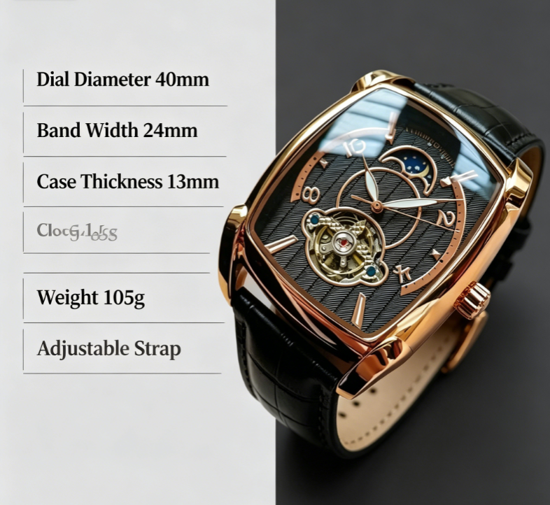 Men's Business Fashion Mechanical Watch – Waterproof, Trendy All-Match Design, Exquisite Gift with Box for Birthday, Party & Daily Wear