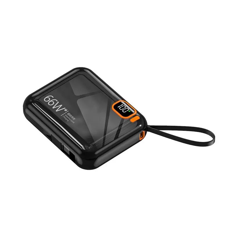 66W Super Fast Charging 10000mAh Power Bank - Portable Charger with Built-in Cable and PD3.0 Technology
