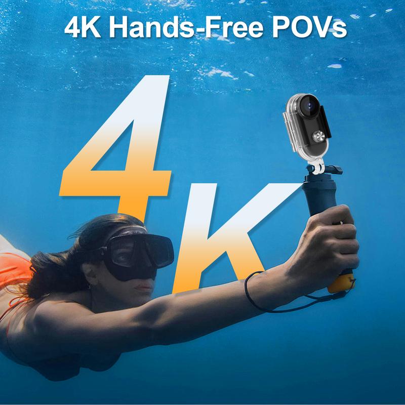 Thumb Action Camera, Thumb POV Portable Body Cam, Tiny Size, Hands Free, Mount Anywhere Magnetic Sport DV, Bike Cycling, Pet, Vlogging Card Water Proof