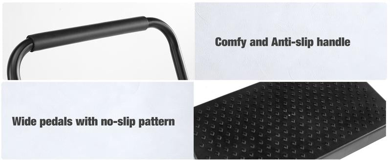 Step Ladder, Foldable Stool with Wide Pedal, Cushioned Handle, 800lbs Capacity for Home Kitchen and Outdoor, Black