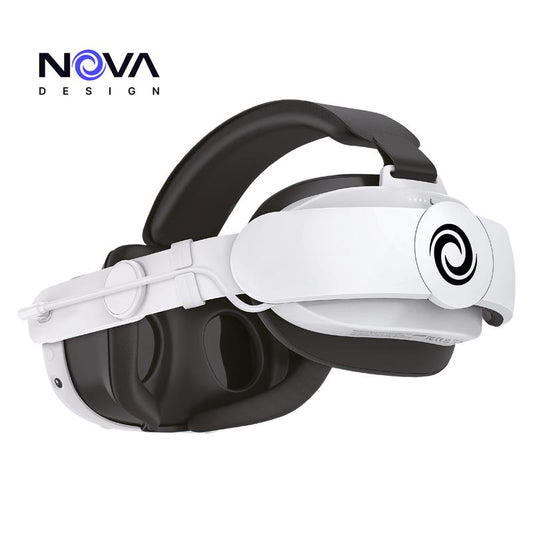Nova Design Battery Head Strap for Meta Quest 3 & 3S – Extended Playtime, 6000mAh Battery, Adjustable Fit, Cushioned Comfort for Long VR Sessions