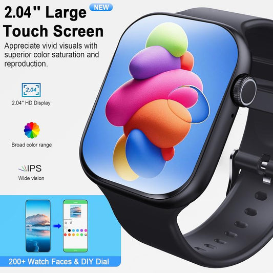New 2.04" Fashion Touch Screen Smart Watch, Multifunctional Men Women's Smartwatch with Call Function, Fall Activity Tracker
