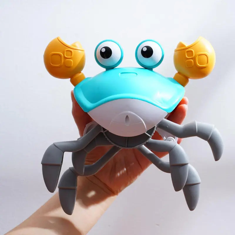 Electric Crawling Crab Design Toy, Automatic Avoidance Walking Sensory Toy with Music & Light, Interactive Musical Toy, Fidget Toys, Birthday Gifts