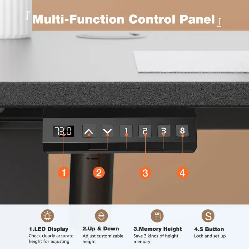 Sweet Furniture Electric Height Adjustable Standing Desk ,Modern Adjust table Sit to Stand Desk Computer Ergonomic Computer Workstation Gifts