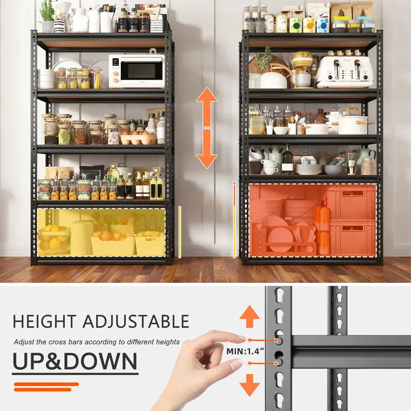 2025new Garage Shelves Classic 5-Tier Metal Storage Shelving Unit Height Adjustable Versatile Utility Rack Shelf for Craft Warehouse Pantry Kitchen Organiser