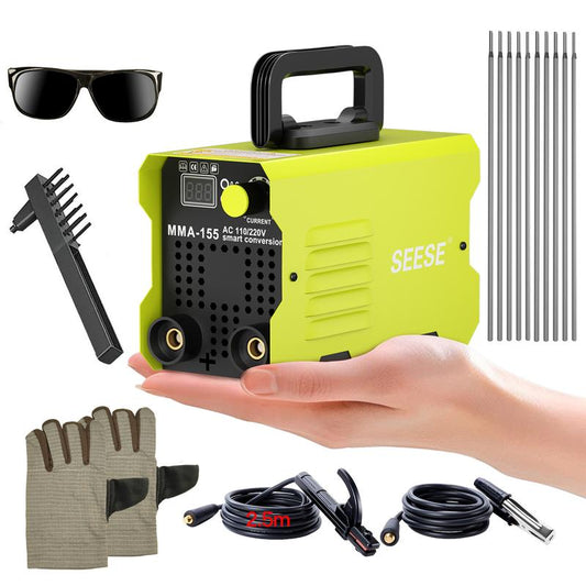 155Amp MINI Portable Welding Machine, Stick Welder, AC 110/220V smart conversion, LED Display Digital Welder, Portable MMA Arc Welder