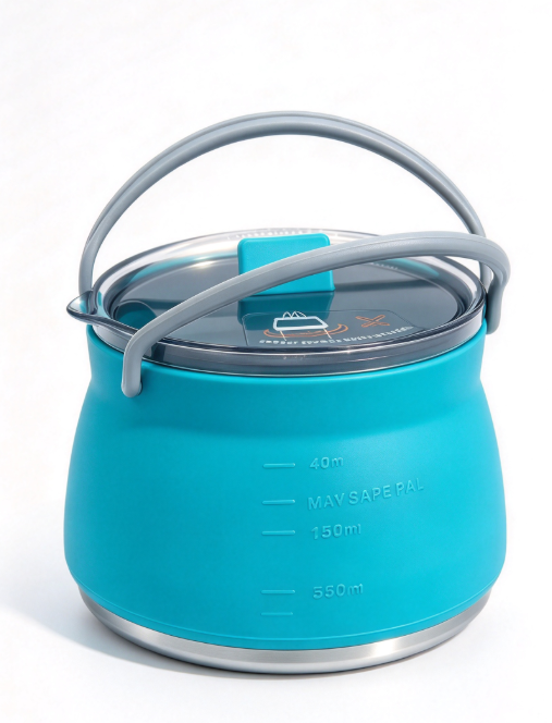 33Oz Collapsible Silicone Kettle – Food-Grade, Ultra-Light & Portable for Camping & Travel