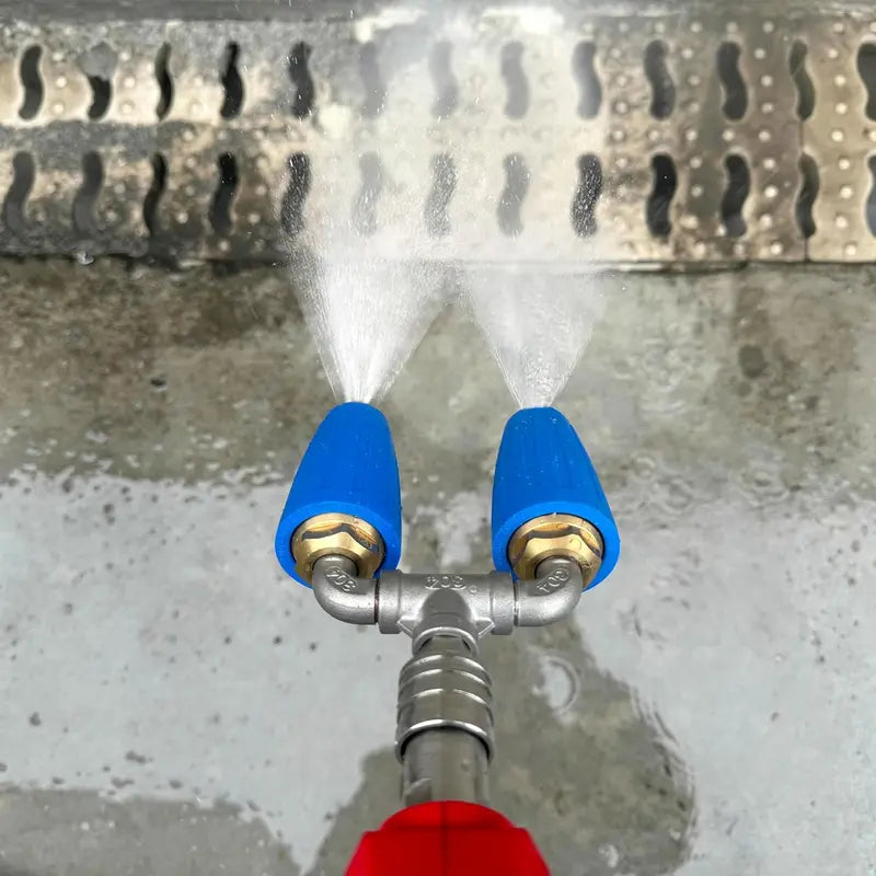 Dual Turbo High Pressure Nozzle – 4000 PSI, 2.0 Orifice, Stainless Quick Connect, 4-6 GPM, Blue Plastic & Brass Construction, Up to 140°F (60°C), Pressure Washer Wand for Decks & Driveways