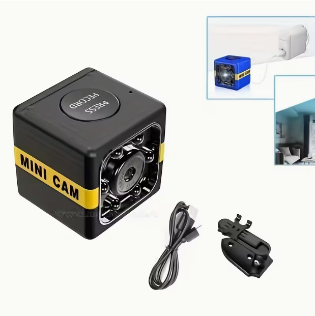 Mini Nanny Cam with Voice & Video Recording – Built-in Rechargeable Battery, USB Charging, Wearable Clip-On Dome Camera, One-Touch Audio/Video Recording, Night Vision (SD Card Not Included)
