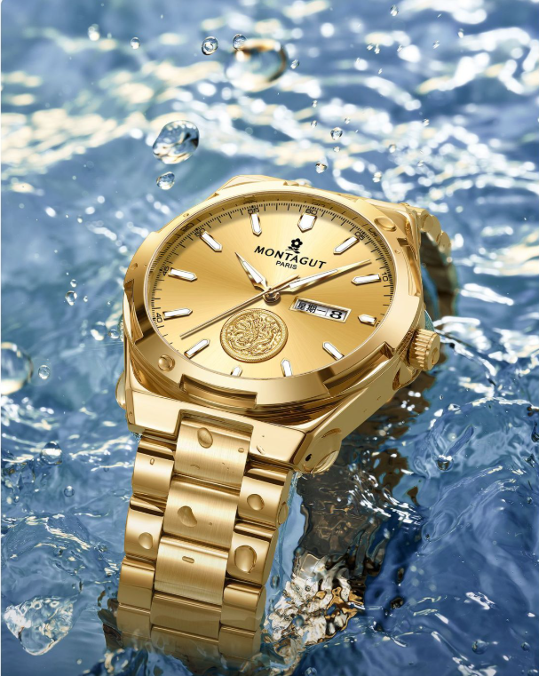Classic Gold Mechanical Watch – Luminous Hands, Vintage Business Casual Design, High-End Timepiece